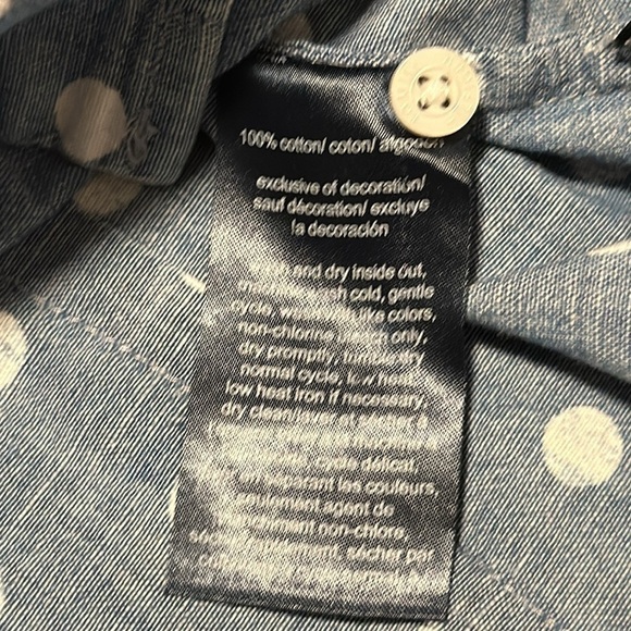 Vintage Tommy Hilfiger sleeveless blue white polkadot button-down shirt size M - Picture 8 of 8